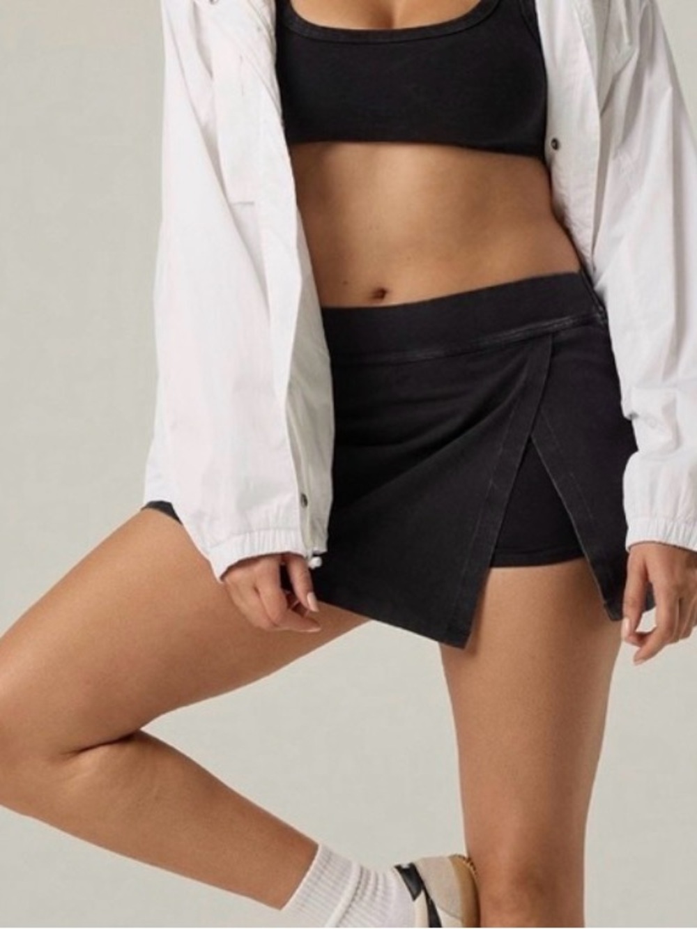 Aerie Offline Black Women's Split-Hem Skort
